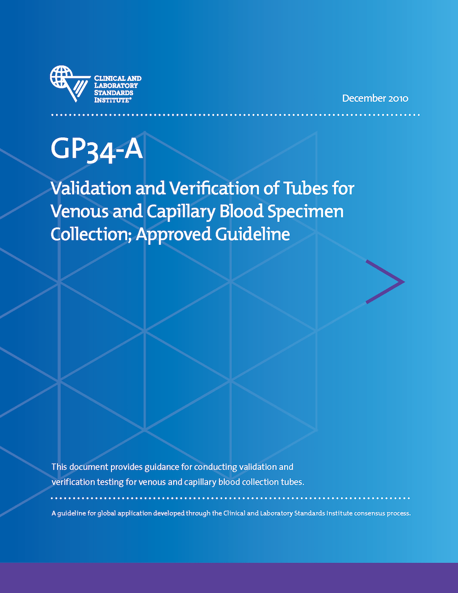 دانلود استاندارد CLSI GP34-A خرید Validation and Verification of Tubes